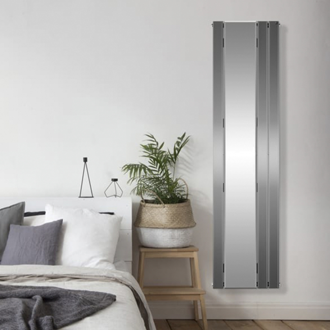 Luxrad Niagara designer radiator with a mirror